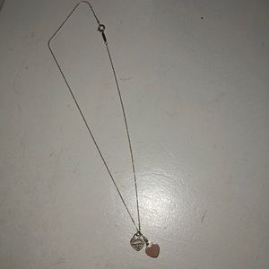Tiffany and co pink heart necklace (barely worn)